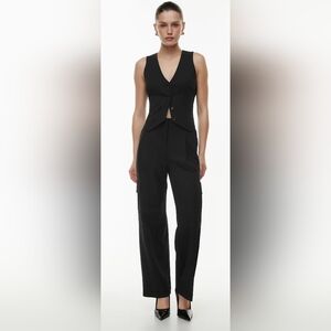 Babaton Rojo Pant High Rise Barrel Leg Navy NWT‎ Size 4